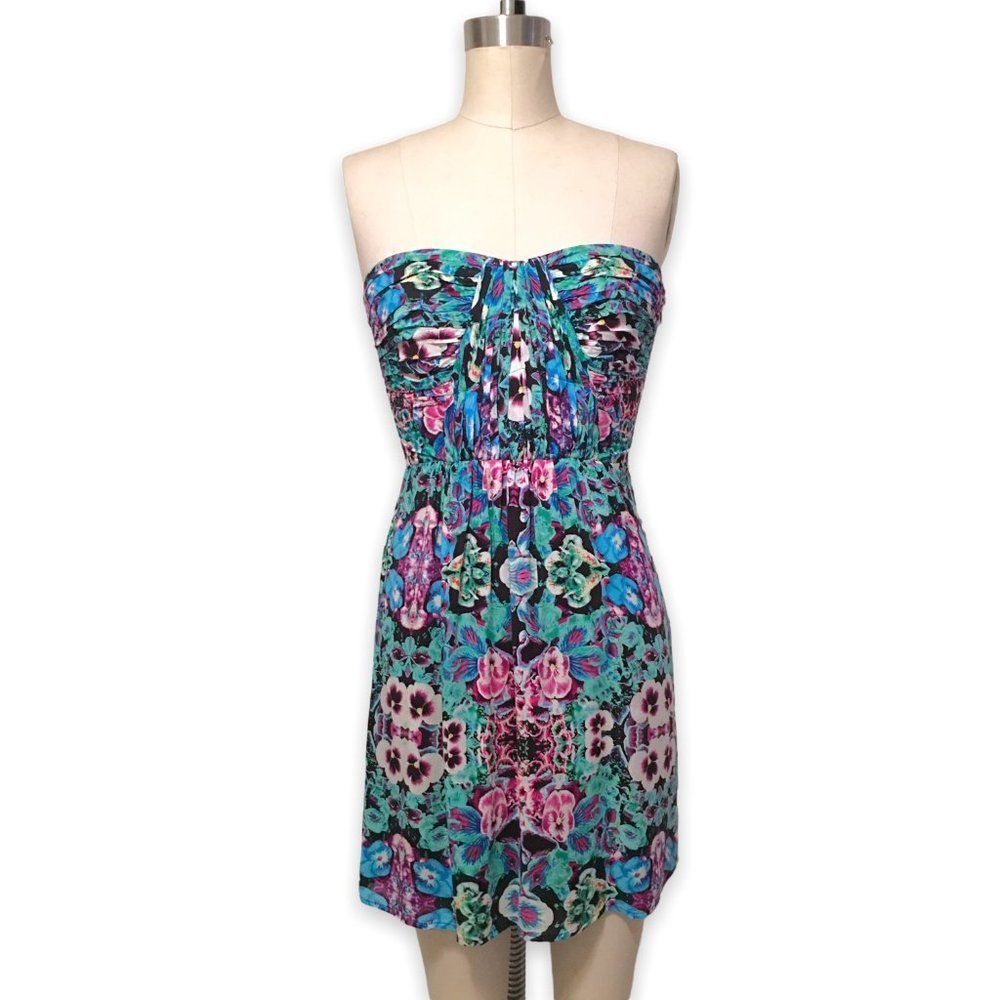 Twelfth Street by Cynthia Vincent Floral Print Corset Strapless Dress, Size XS/P